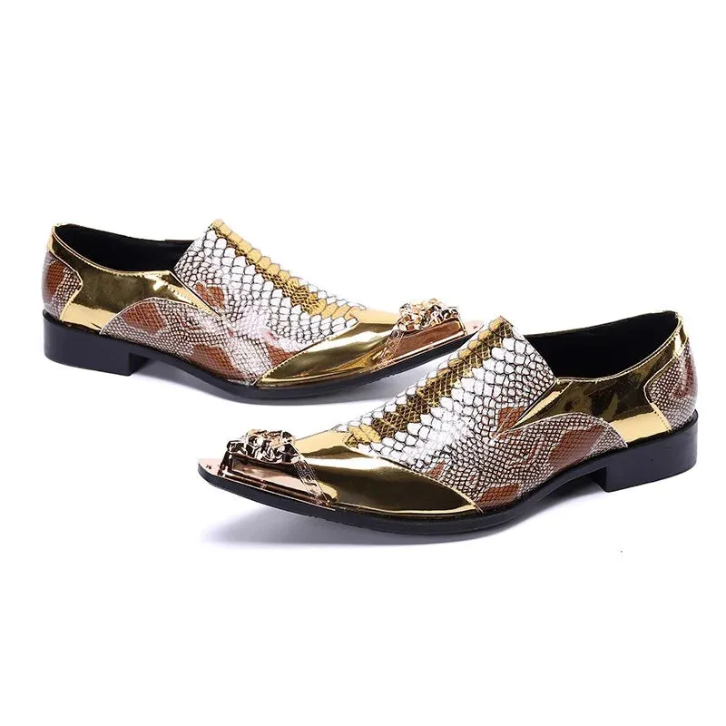 Luxury Men's Pointed Toe Slip-On Wedding Shoes