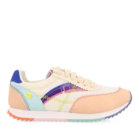 Madirac girlsink sneakers with colourful topstitching