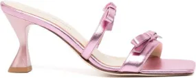 Madison.Maison 80mm metallic bow-detail sandals Pink