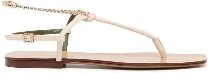 MARIA LUCA chain-link leather sandals Neutrals