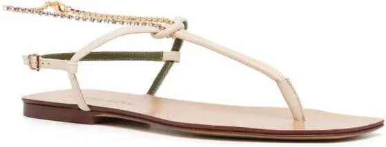 MARIA LUCA chain-link leather sandals Neutrals