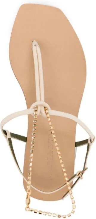 MARIA LUCA chain-link leather sandals Neutrals