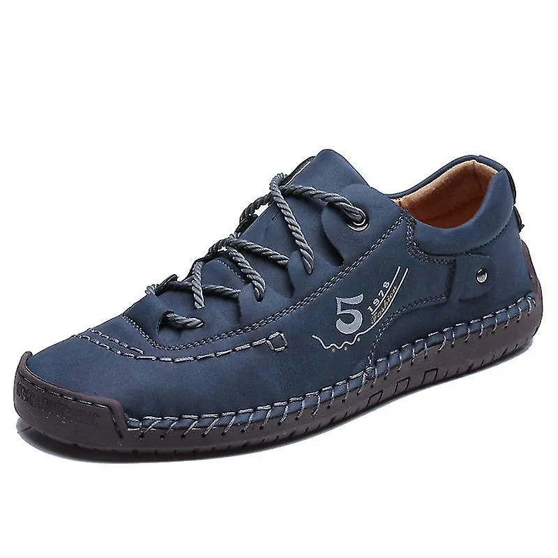 Mens Shoes Fashion Leather Shoes Mens Hand-stitched Casual Shoes