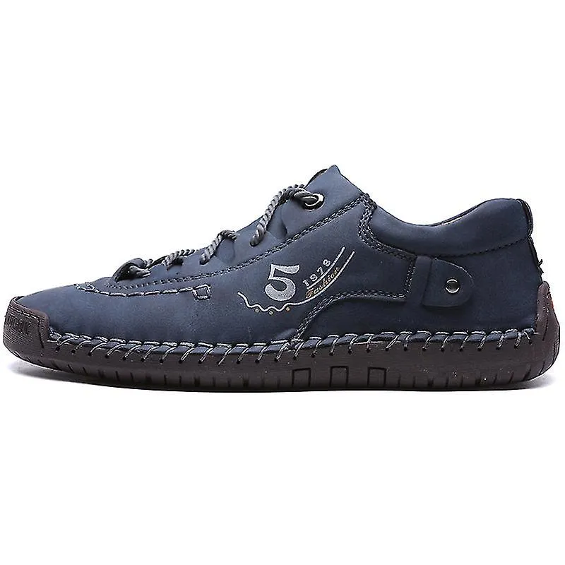 Mens Shoes Fashion Leather Shoes Mens Hand-stitched Casual Shoes