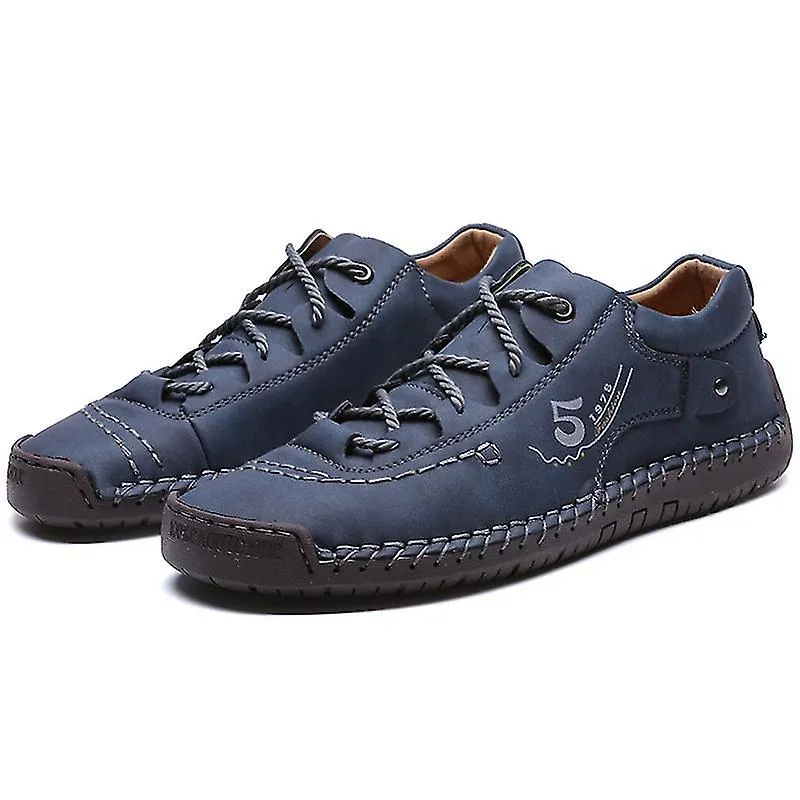 Mens Shoes Fashion Leather Shoes Mens Hand-stitched Casual Shoes