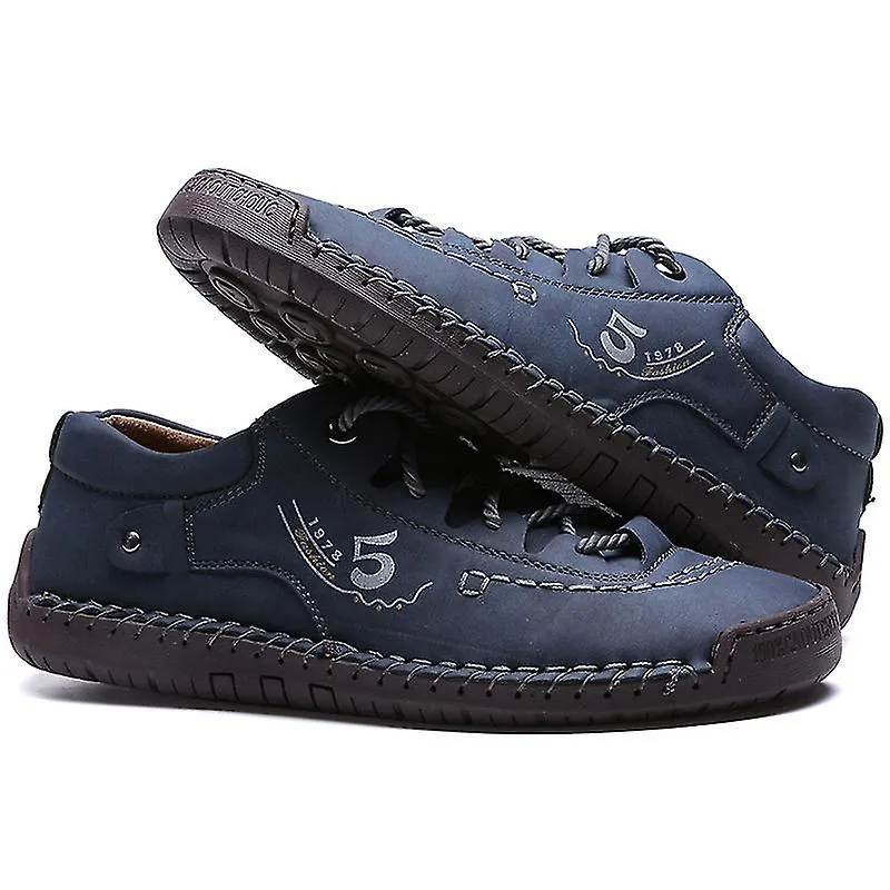 Mens Shoes Fashion Leather Shoes Mens Hand-stitched Casual Shoes