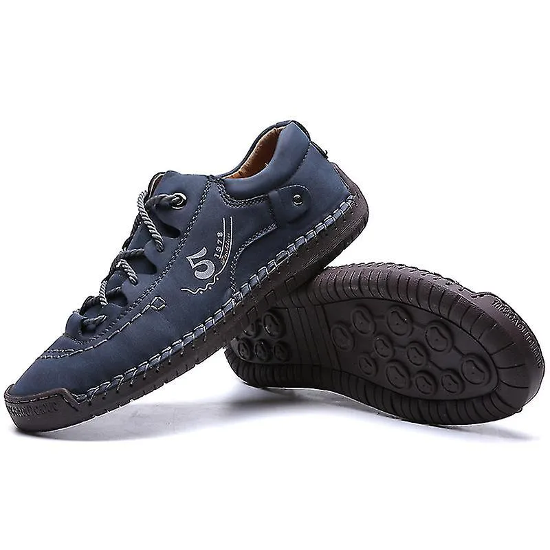 Mens Shoes Fashion Leather Shoes Mens Hand-stitched Casual Shoes