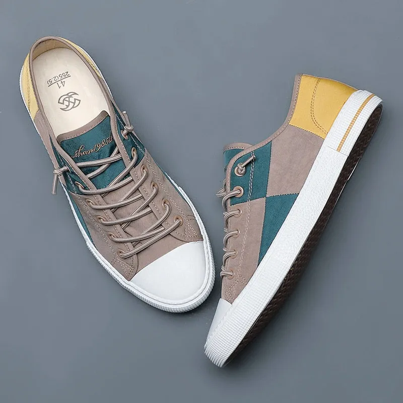 Mens Summer Geometric Canvas Shoes Online