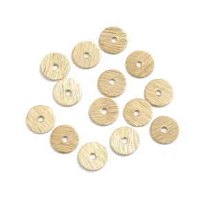 Metal Spacer Beads, Heishi Beads, Flat, Round, Disc, Gold Plated, Brass, 6mm