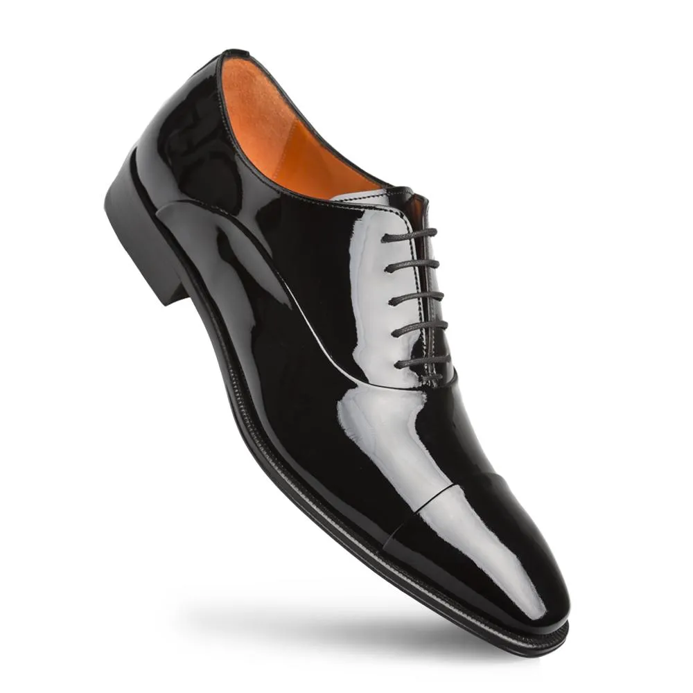 Mezlan E20264 Men's Shoes Black Patent Leather Cap-Toe Oxfords (MZ3403)