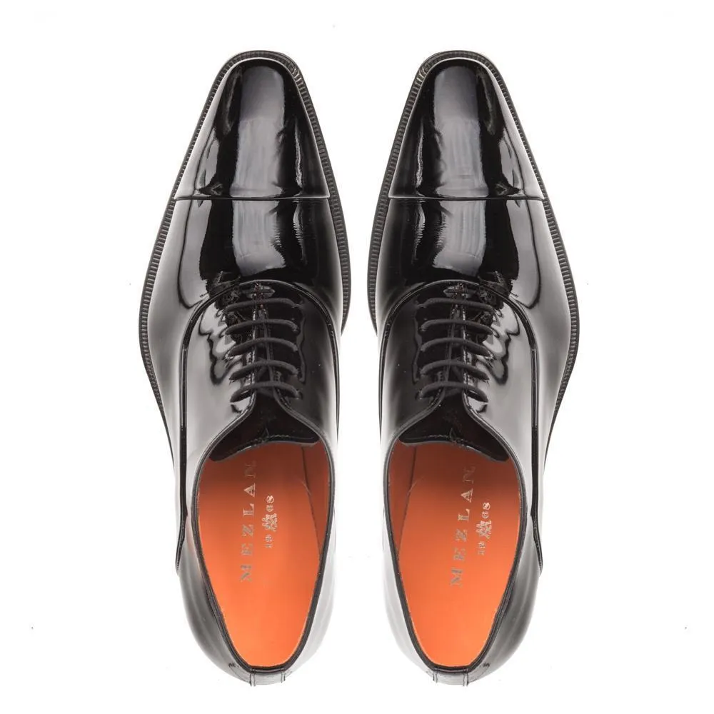 Mezlan E20264 Men's Shoes Black Patent Leather Cap-Toe Oxfords (MZ3403)