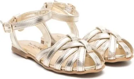 Mi Sol caged round-toe sandals Gold