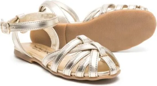 Mi Sol caged round-toe sandals Gold