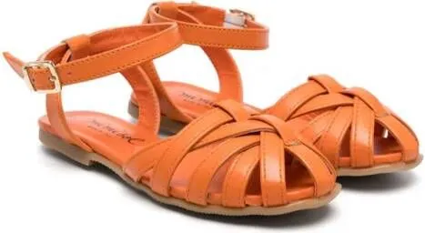 Mi Sol caged round-toe sandals Orange