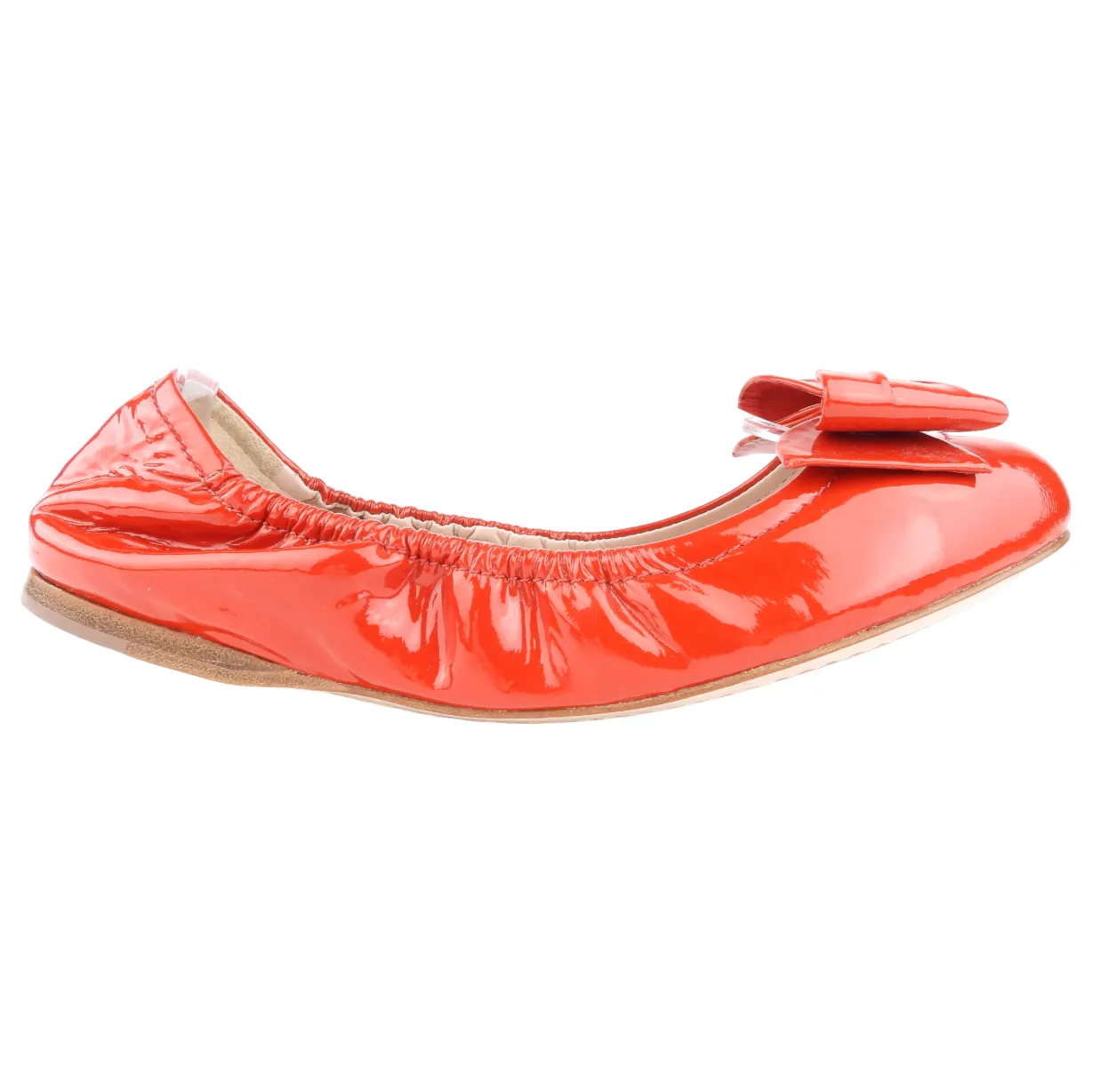 Miu Miu Red Patent Bow Ballerina Flats - Size 39