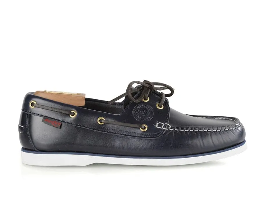 Navy Leather Boat Shoes - TRAWLER