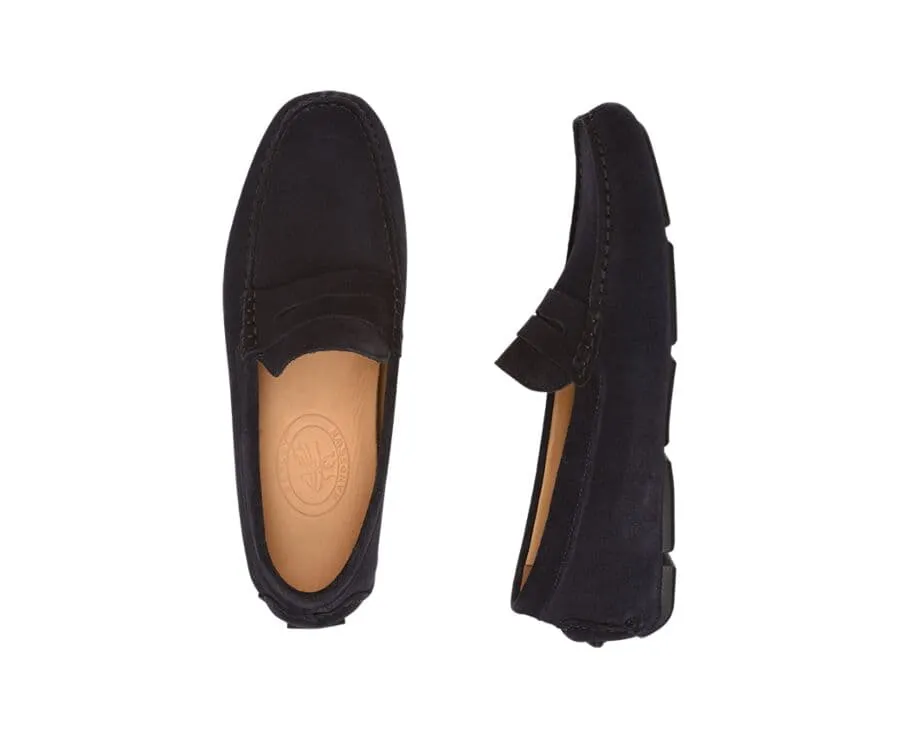 Navy Suede Men's Driving Moccasins - SEACREST II