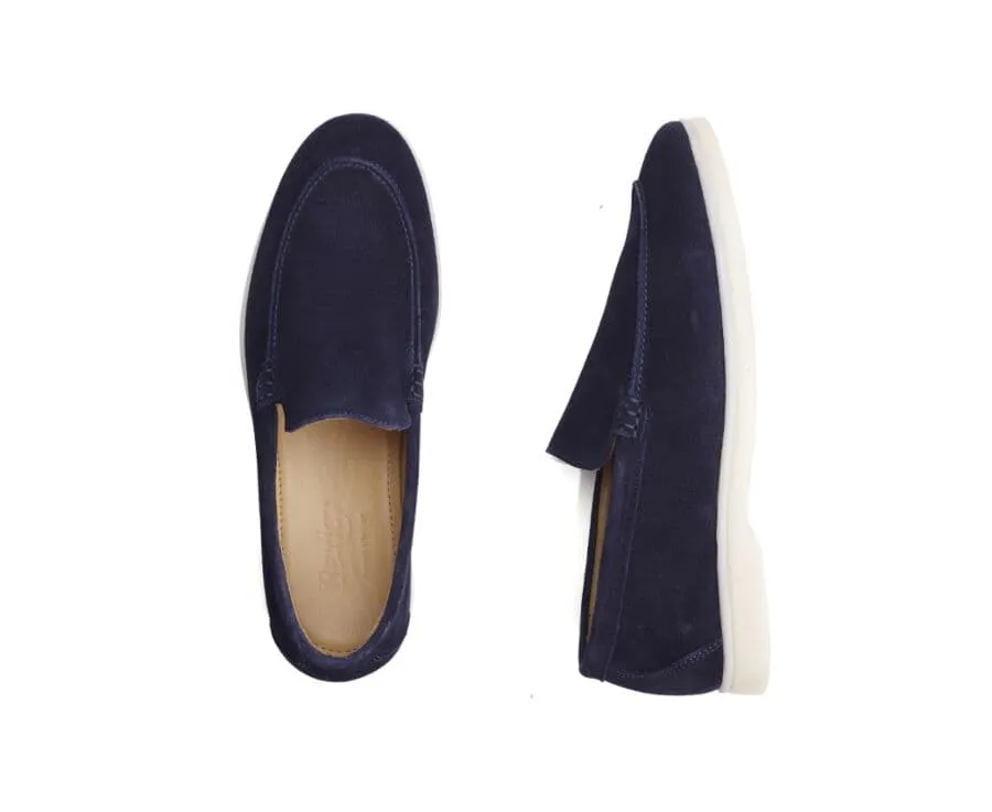 Navy Suede Men's loafers - MANASOTA II