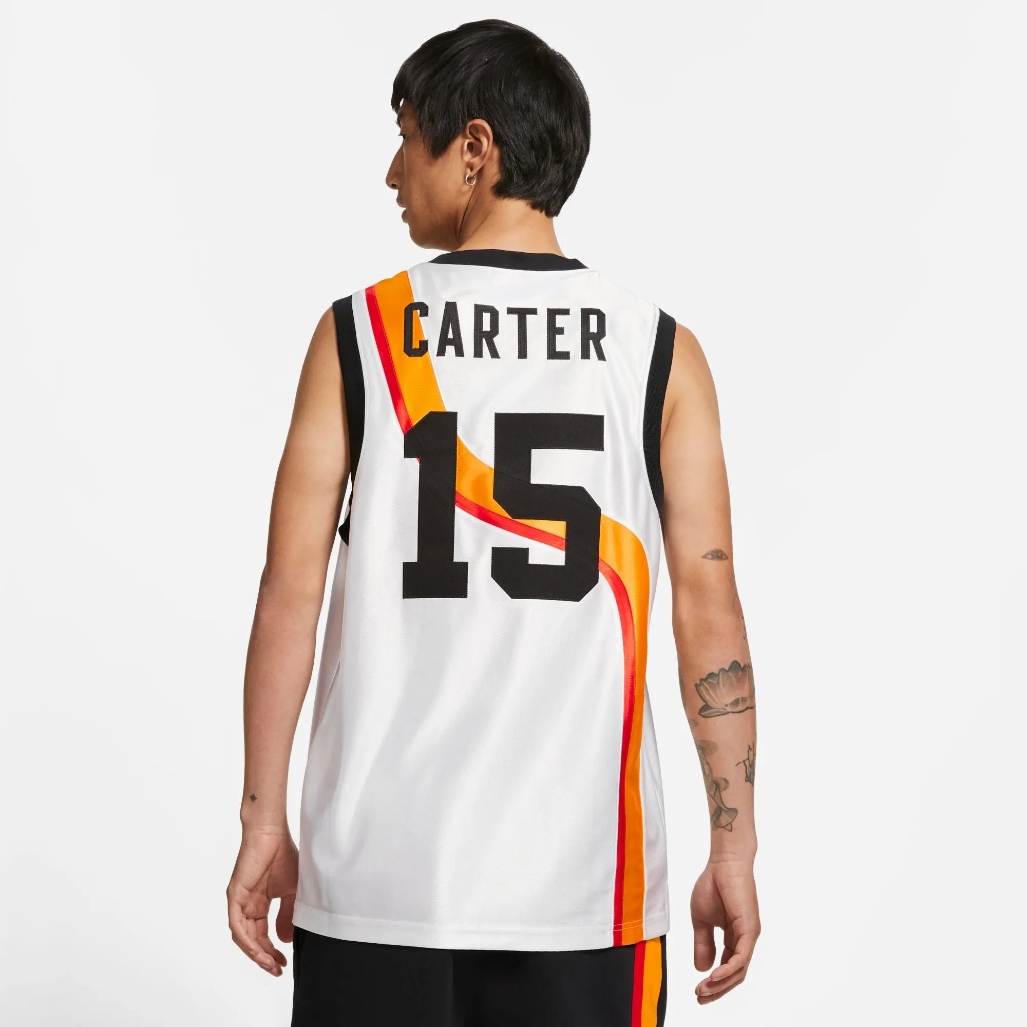 Nike Vince Carter basketball jersey - White-Gold-Orange