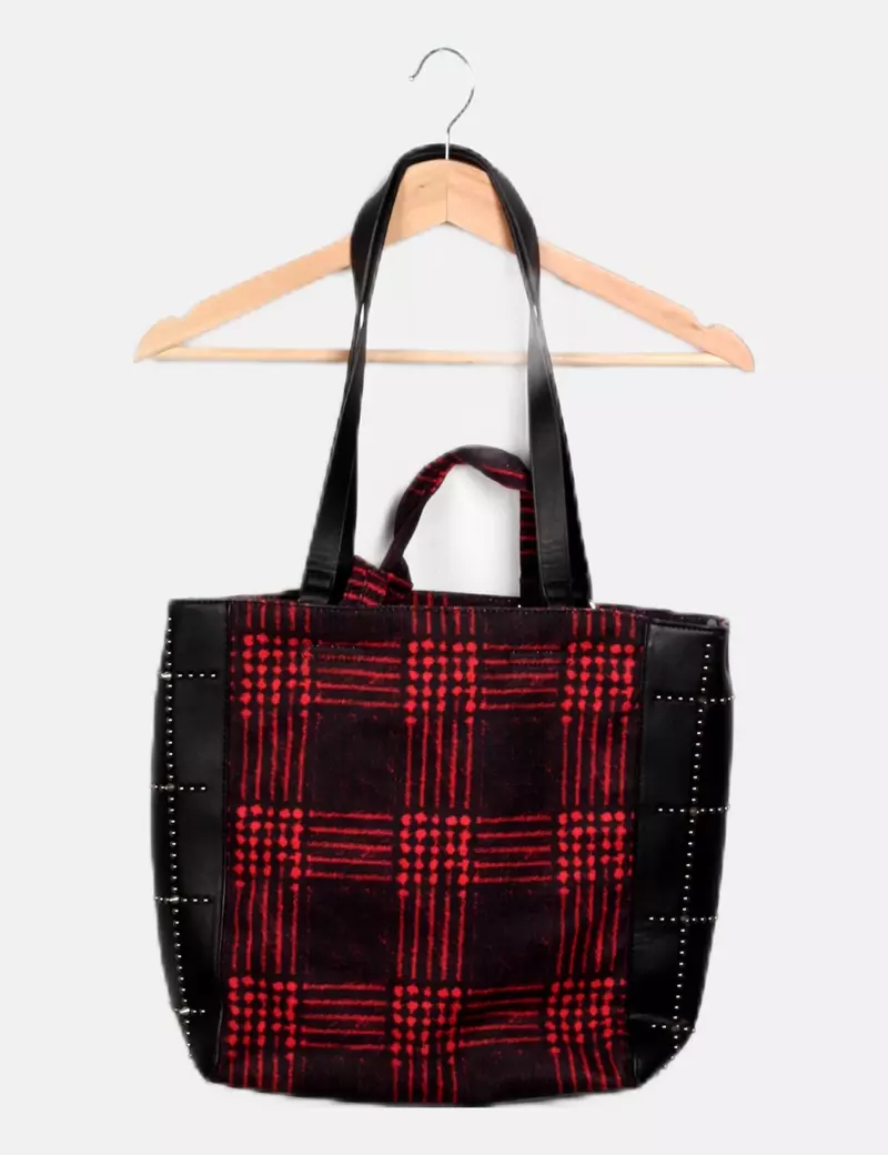 Parfois Tote bag negra estampada