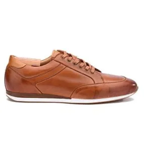 Patina Chestnut Men's leather Trainers - BELBARA