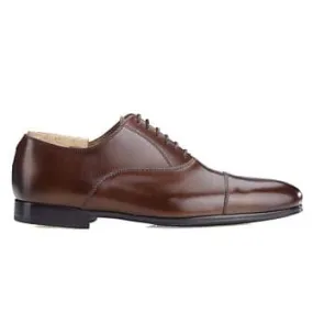 Patina Chestnut Suede Oxford shoes - Rubber outsole - LENNOX GOMME URBAN