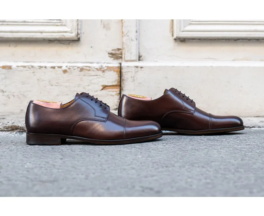 Patina Chocolate Derby Shoes - Rubber pad - MAYFAIR CLASSIC PATIN