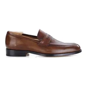 Patina Cognac leather men's loafers - DIXTON