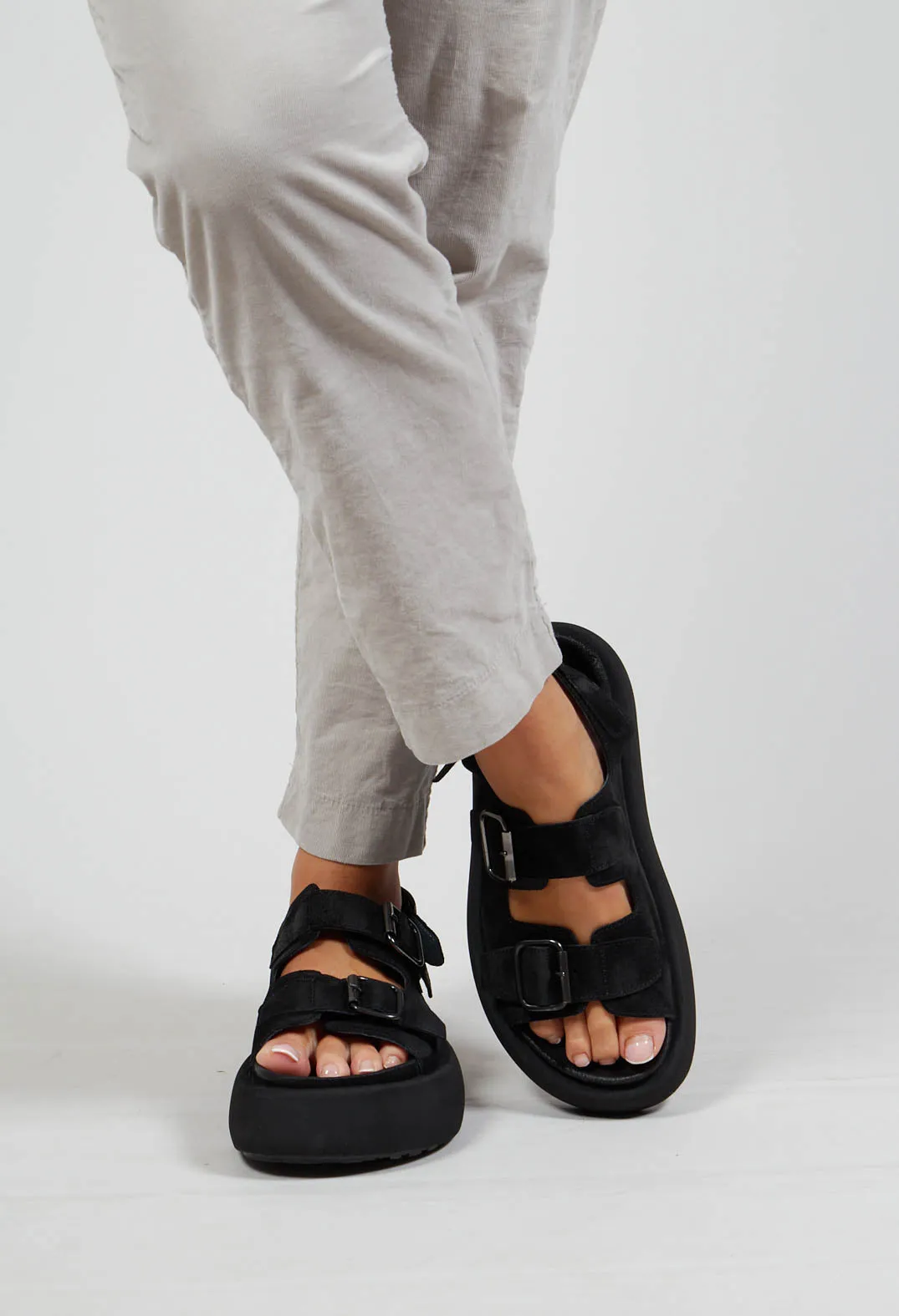 Platform Sole Sandals London Nero