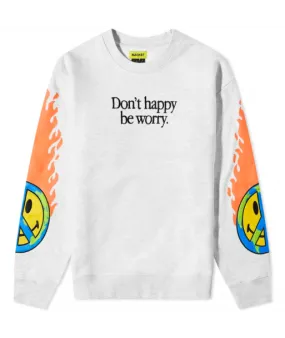 Poleron Crewneck Market Smiley Earth on Fire Gris