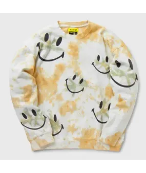 Poleron Crewneck Market Smiley Shibori Desteñido Crema