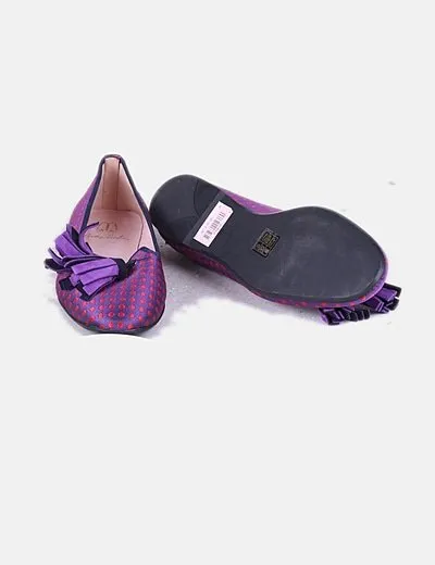 Pretty loafers Sleepers morado topos rojos