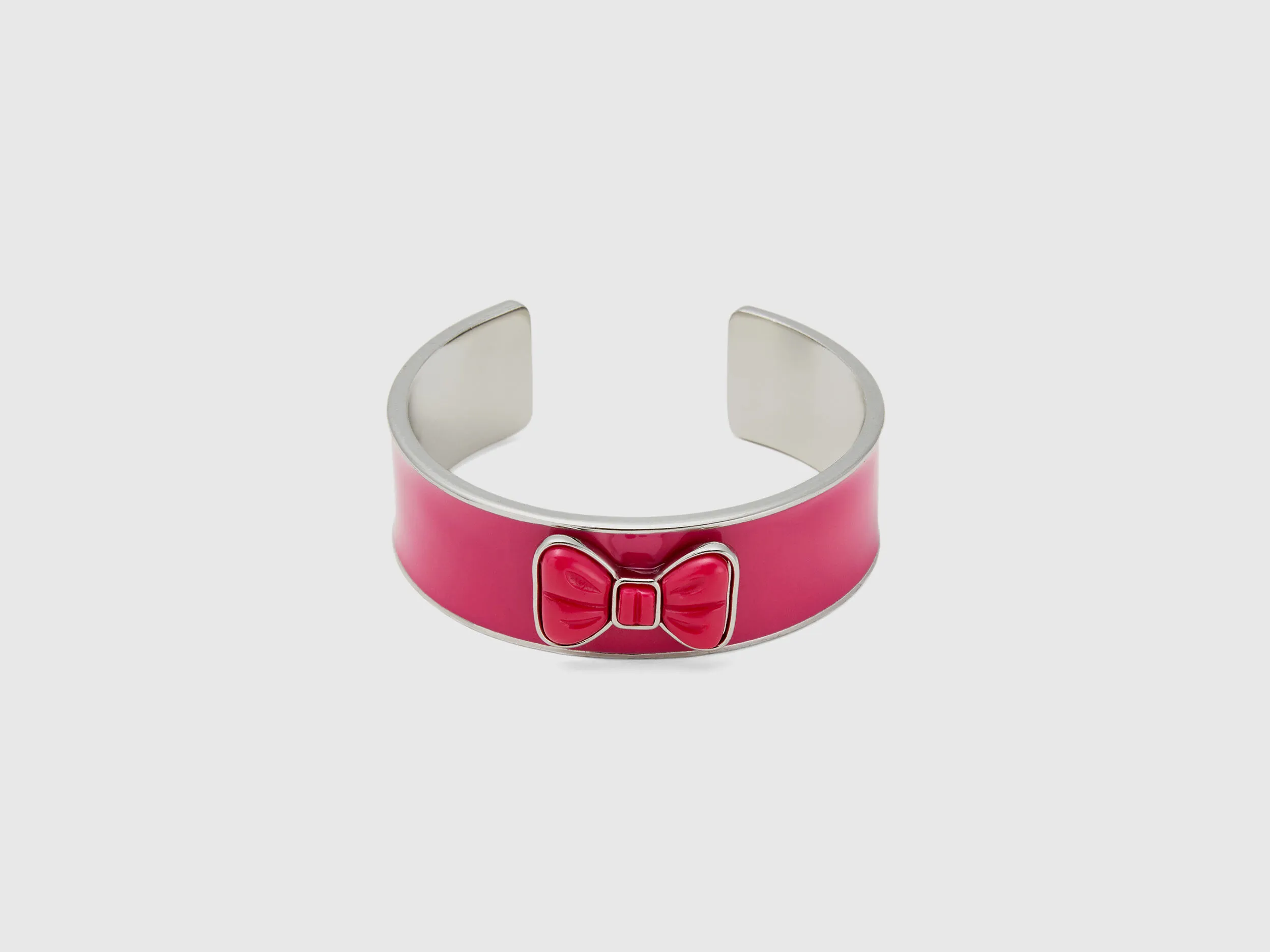 Pulsera bangle fucsia con lazo