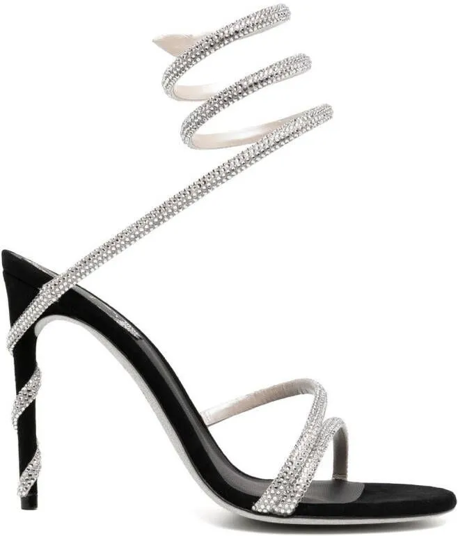 René Caovilla 110mm crystal-embellished sandals Black