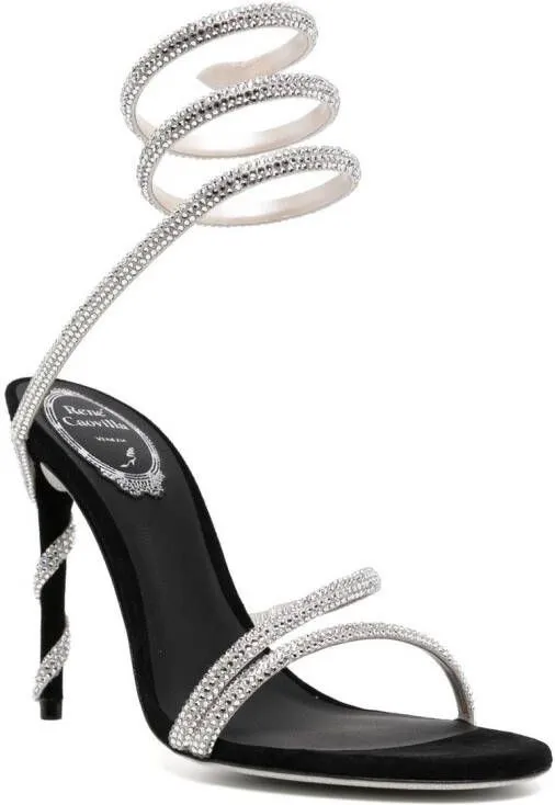 René Caovilla 110mm crystal-embellished sandals Black