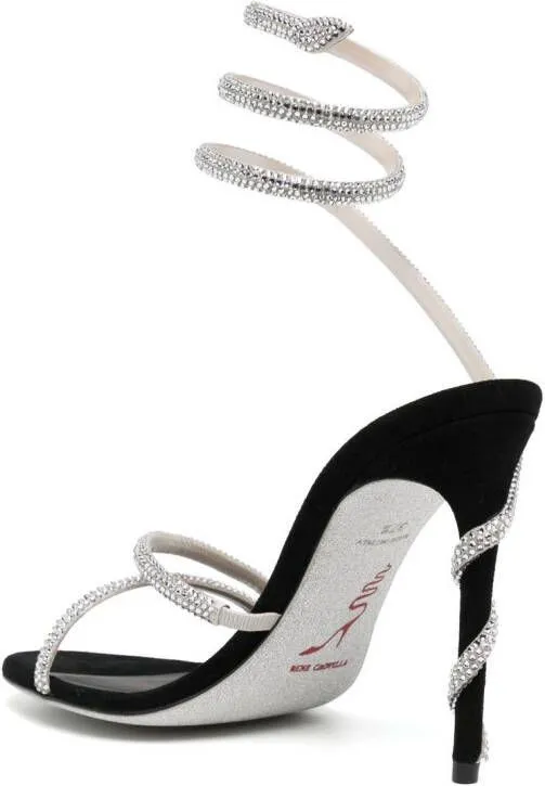 René Caovilla 110mm crystal-embellished sandals Black