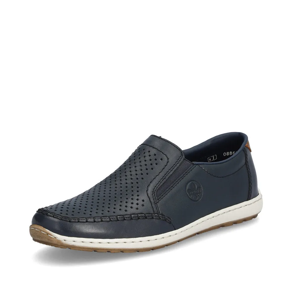 Rieker Men's Slip On Shoe Navy Blue