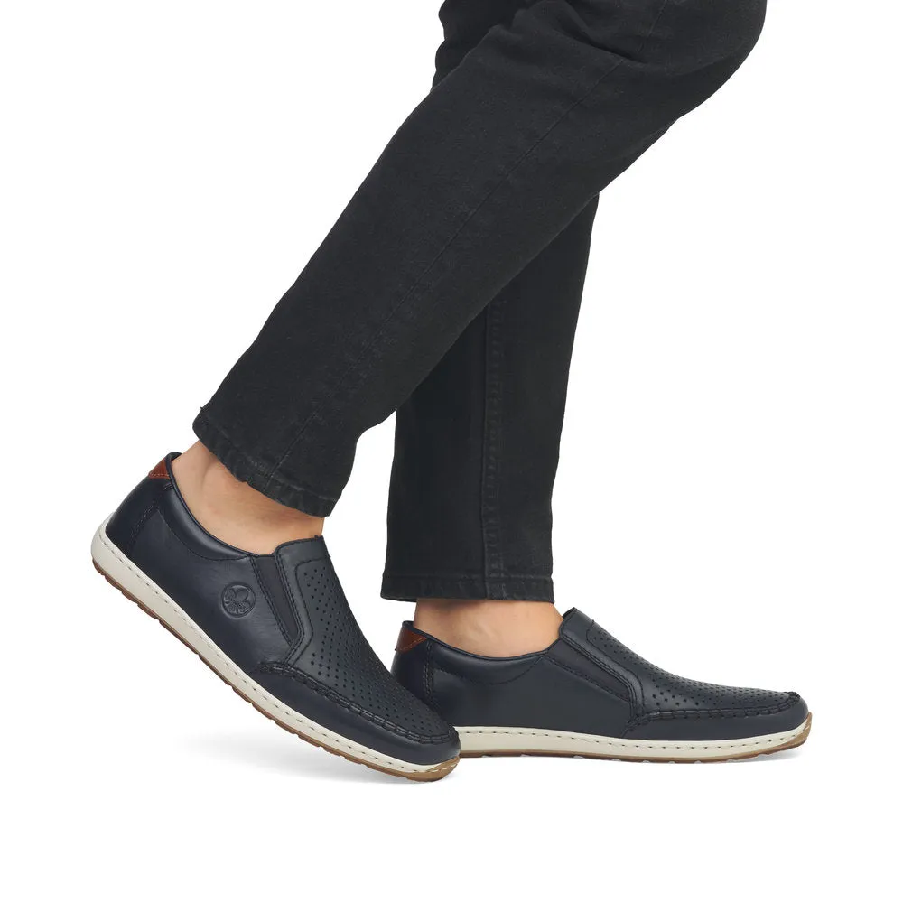 Rieker Men's Slip On Shoe Navy Blue