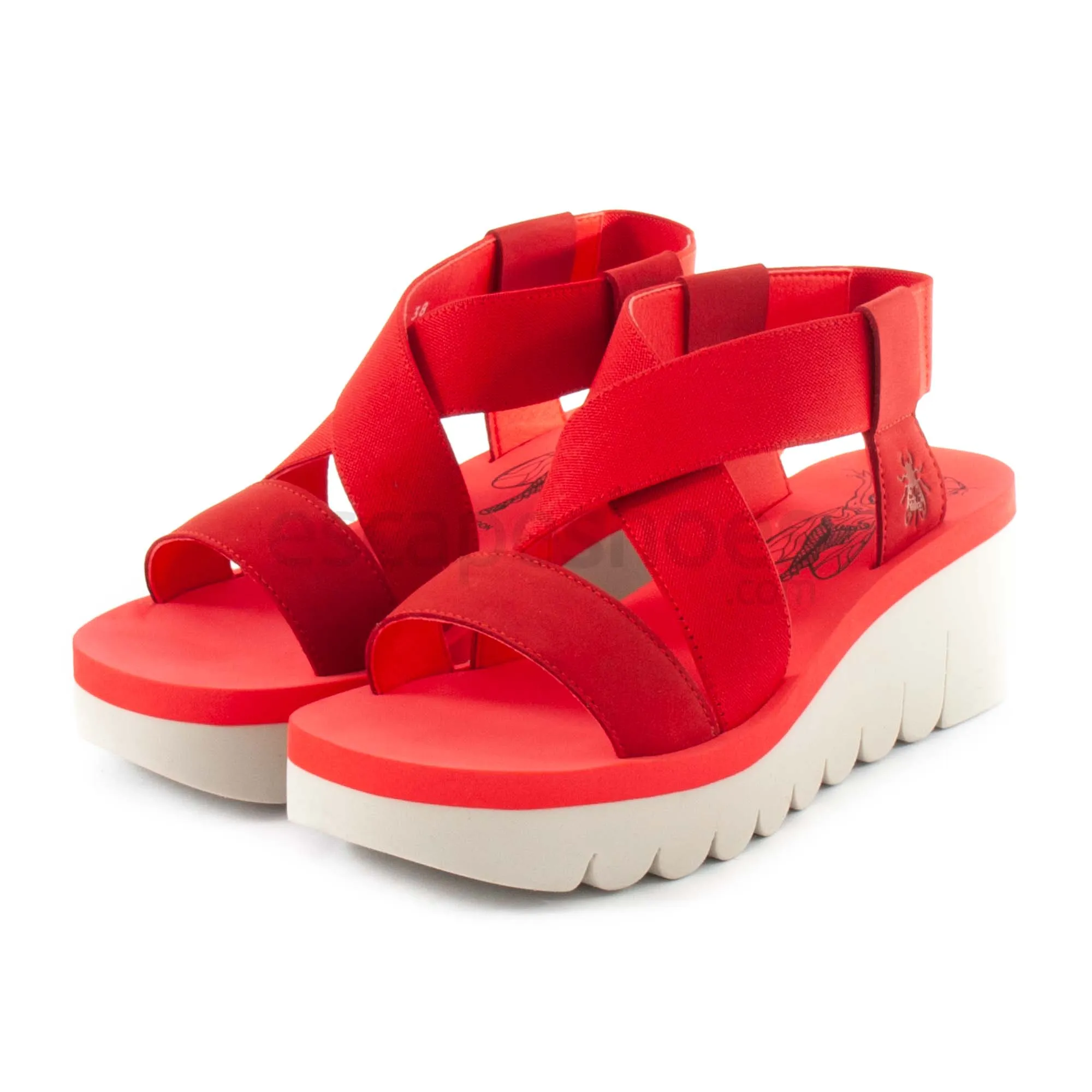 Sandalias FLY LONDON Yabi922 Cupido Elastic Lipstick Red P144922006