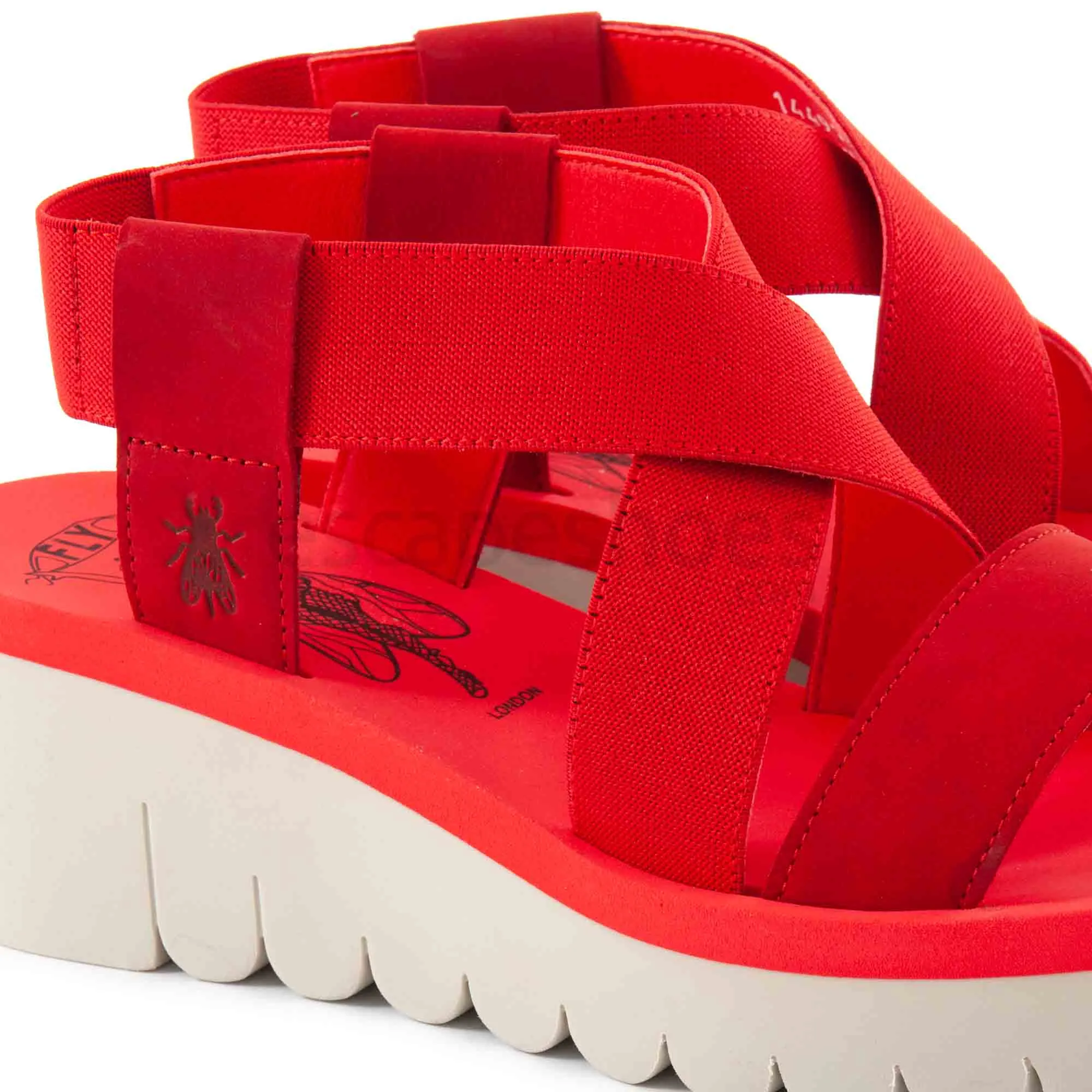 Sandalias FLY LONDON Yabi922 Cupido Elastic Lipstick Red P144922006