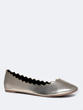 Scallop Edged Ballet Flats