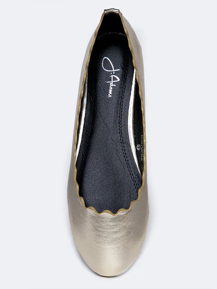 Scallop Edged Ballet Flats