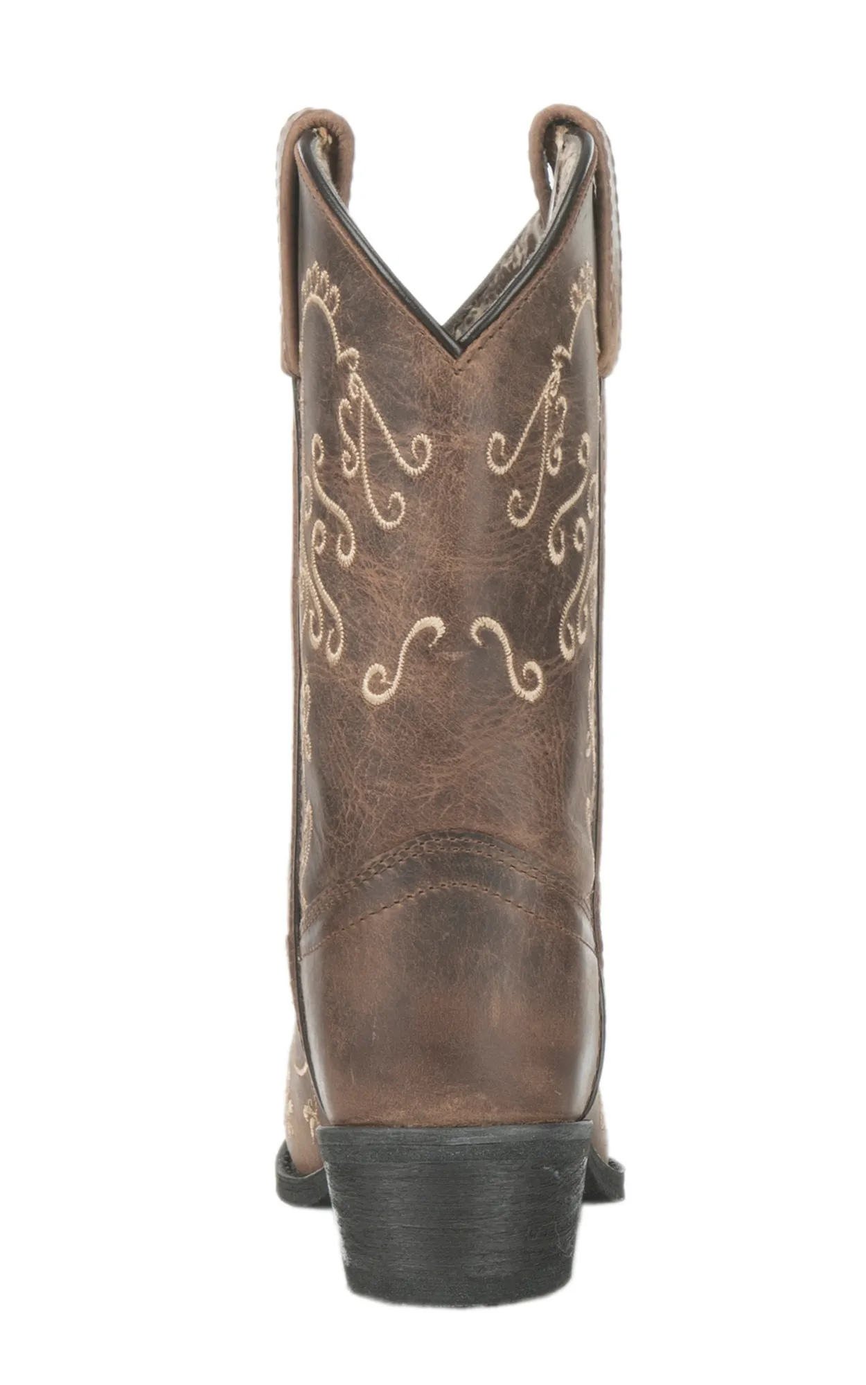 Smoky Mountain Youth Antique Mocha with Cream Embroidery Snip Toe Cowboy Boots