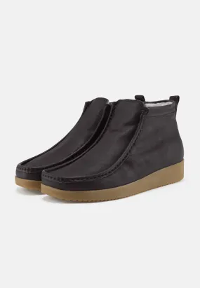 Sofia Warm Leather Boots - Oily Nubuck, Bison