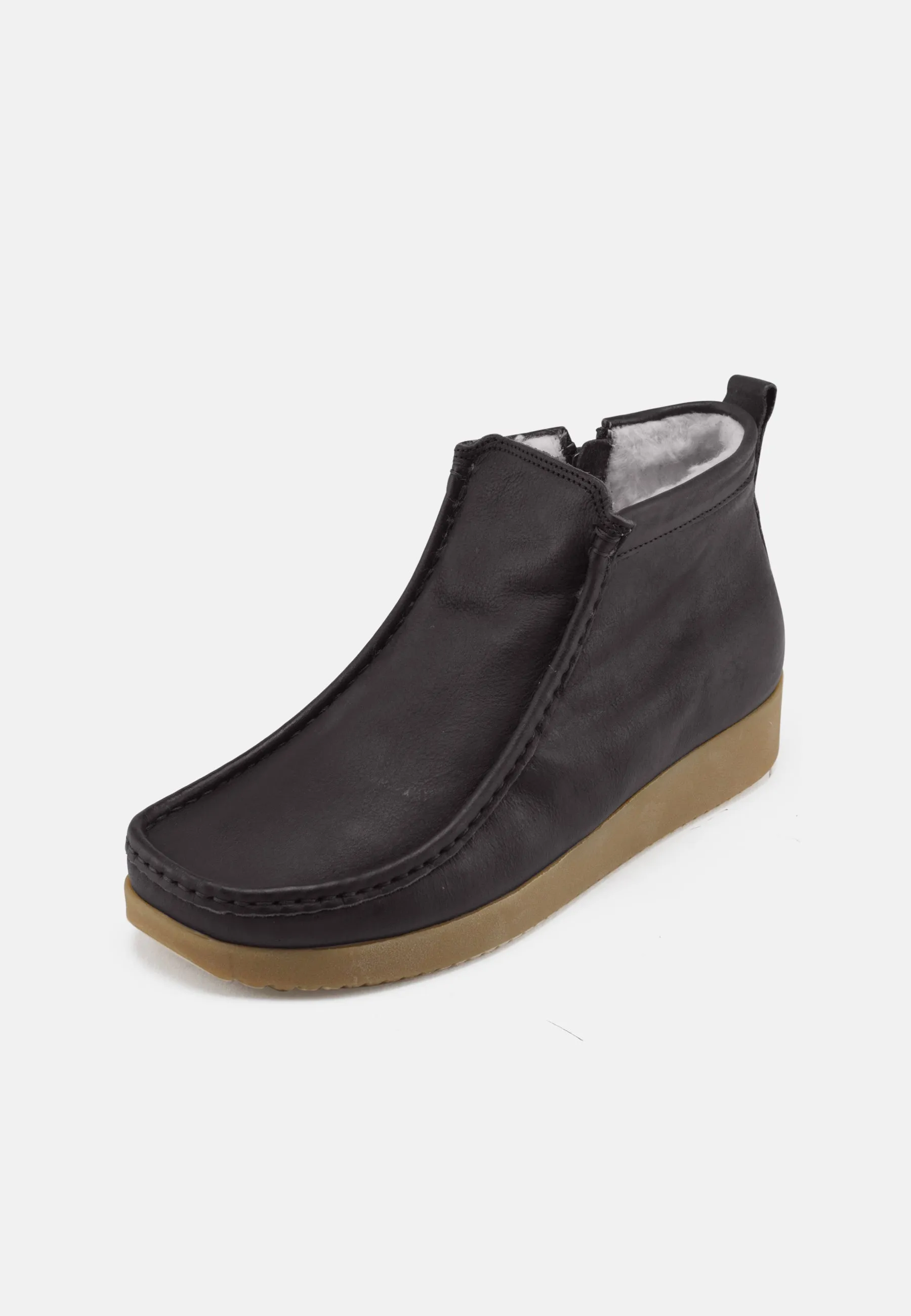 Sofia Warm Leather Boots - Oily Nubuck, Bison