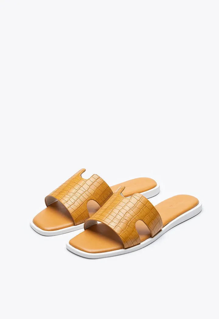 Solid Vamp Slip On Sandals