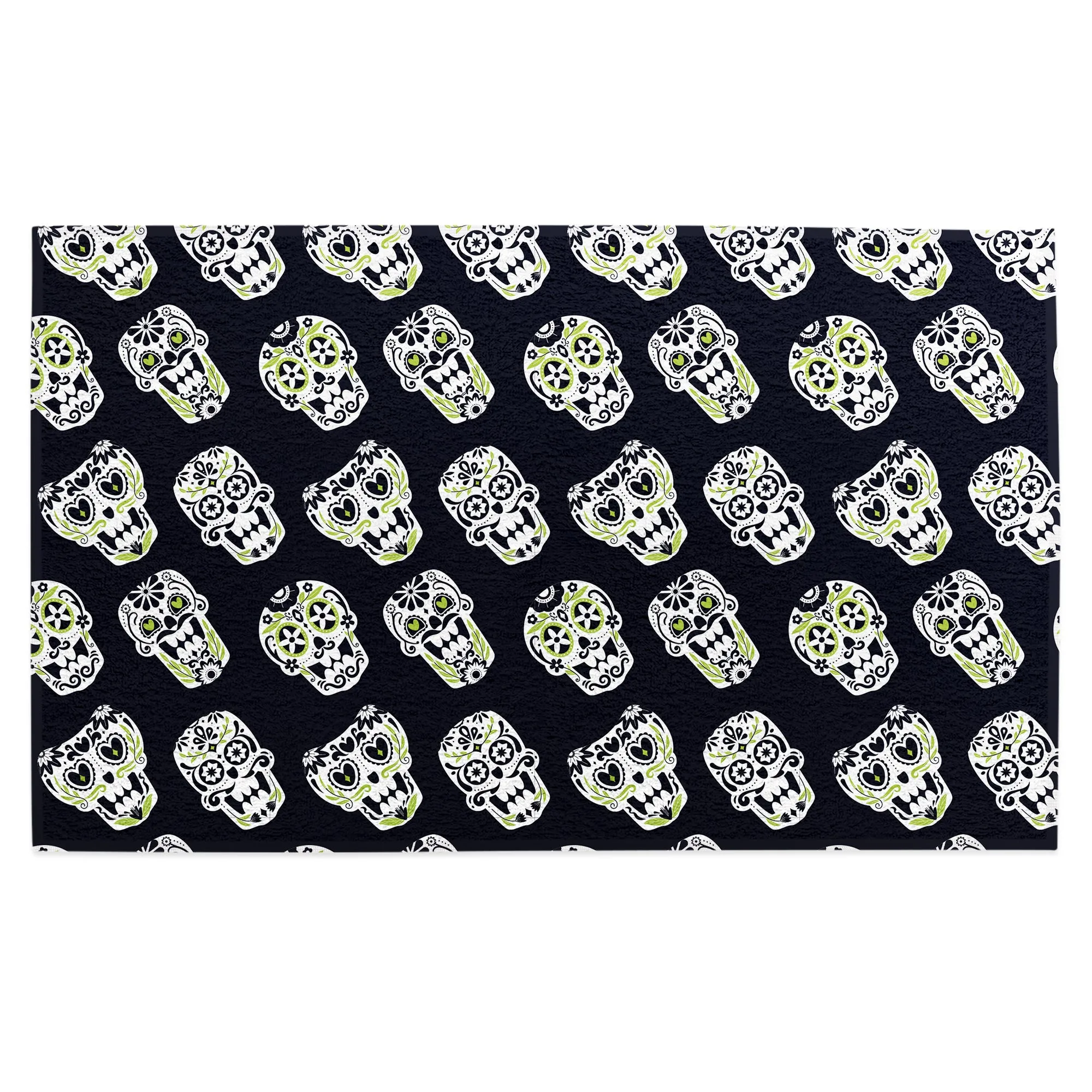 Sugar Skull Black Golf Towel