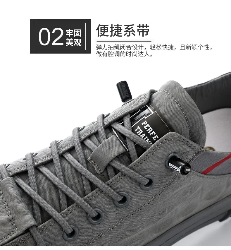 Summer Casual Striped Breathable Lace Up Shoes for Men