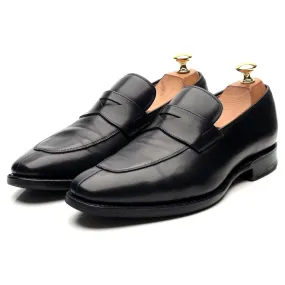 'Swanley' Black Leather Split Toe Penny Loafers UK 6 G