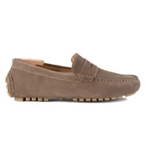 Taupe Men's Driving Moccasins - BISCAYNE